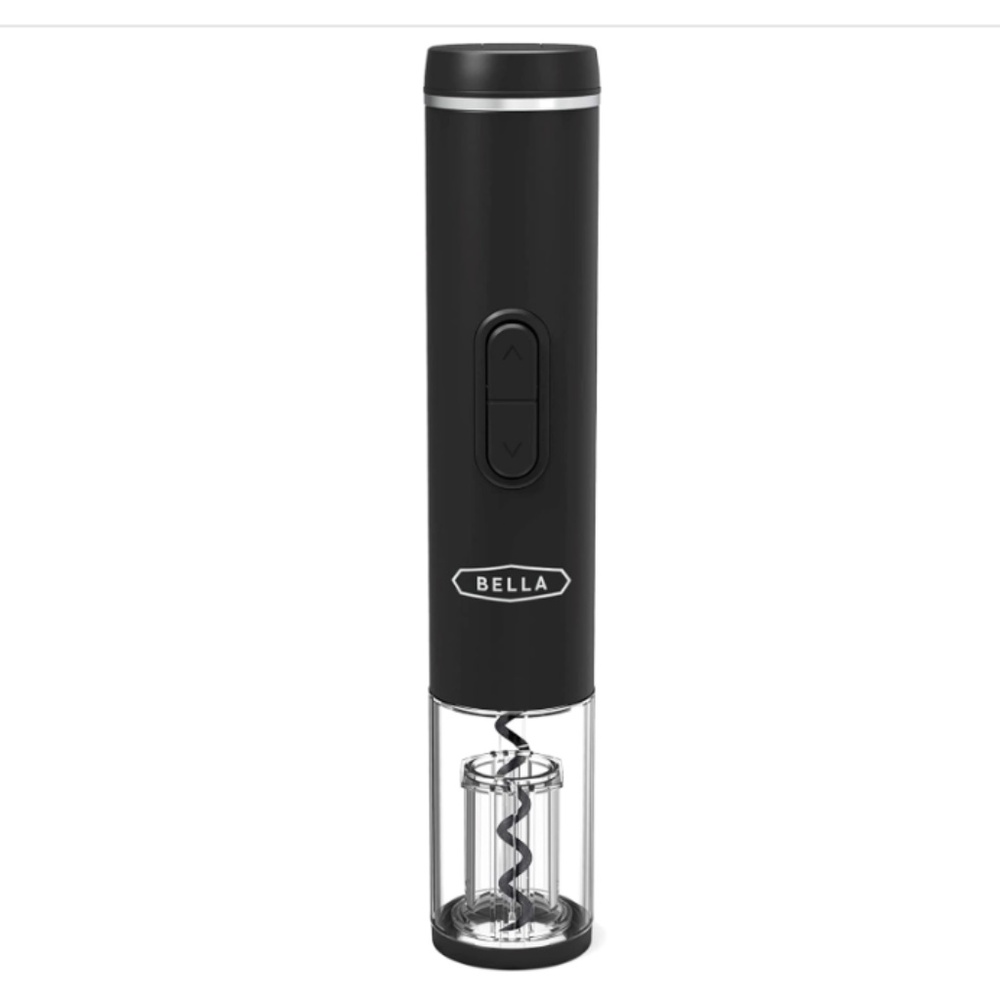 Bella Electric Wine Opener, Corkscrew Remover - Black